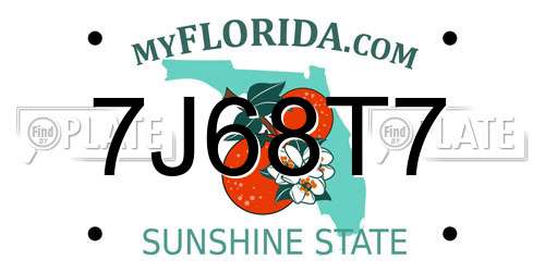 7J68T7 Florida License Plate