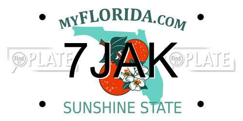 7JAK Florida License Plate