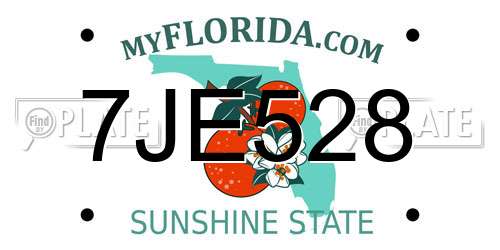 7JE528 Florida License Plate