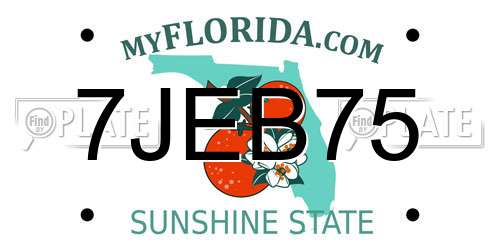 7JEB75 Florida License Plate