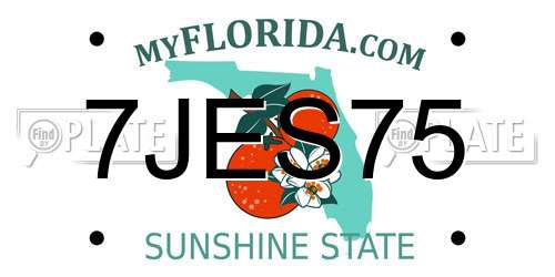 7JES75 Florida License Plate