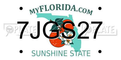 7JGS27 Florida License Plate