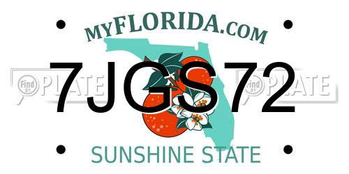 7JGS72 Florida License Plate