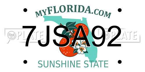 7JSA92 Florida License Plate