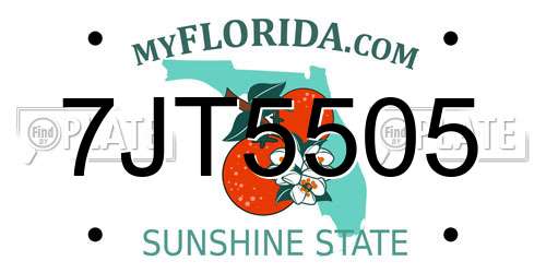 7JT5505 Florida License Plate
