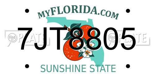 7JT8805 Florida License Plate