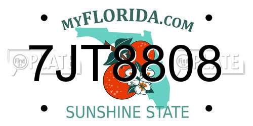 7JT8808 Florida License Plate