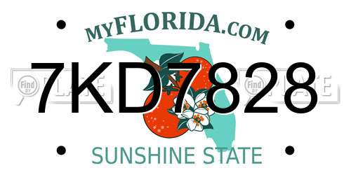 7KD7828 Florida License Plate
