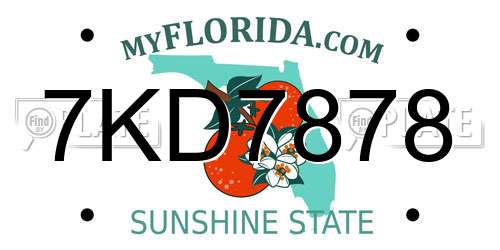 7KD7878 Florida License Plate