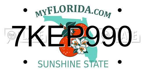 7KEP990 Florida License Plate