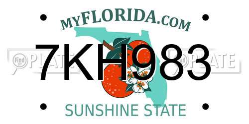 7KH983 Florida License Plate