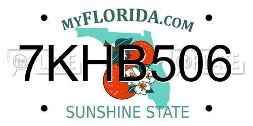 7KHB506 Florida License Plate