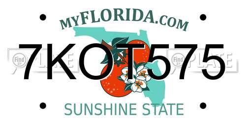 7KOT575 Florida License Plate