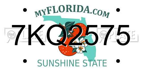 7KQ2575 Florida License Plate