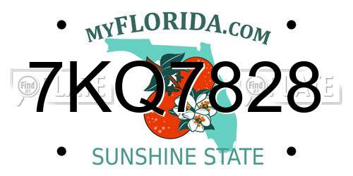 7KQ7828 Florida License Plate