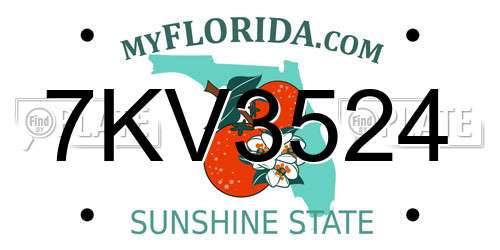 7KV3524 Florida License Plate