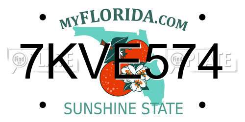 7KVE574 Florida License Plate
