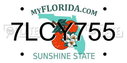 7LCY755 Florida License Plate