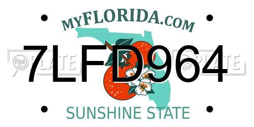 7LFD964 Florida License Plate