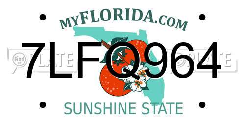 7LFQ964 Florida License Plate