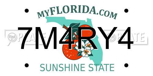 7M4RY4 Florida License Plate