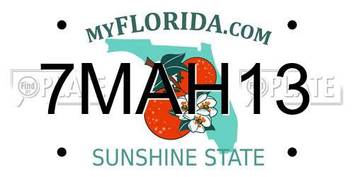 7MAH13 Florida License Plate