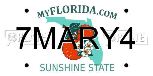 7MARY4 Florida License Plate
