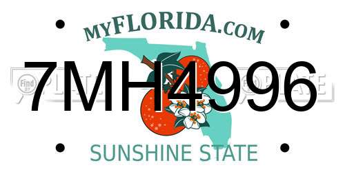 7MH4996 Florida License Plate