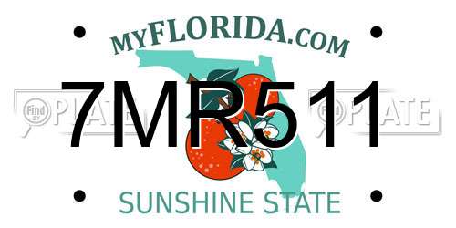 7MR511 Florida License Plate