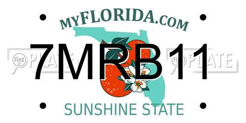 7MRB11 Florida License Plate