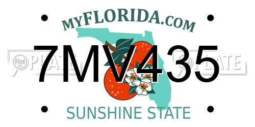 7MV435 Florida License Plate