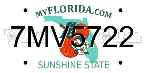 7MV5722 Florida License Plate