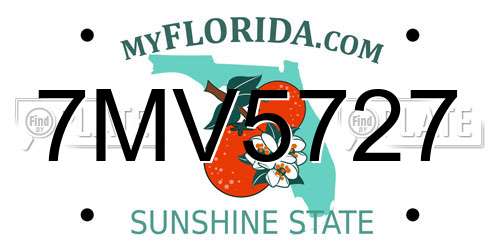 7MV5727 Florida License Plate