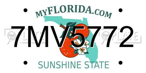 7MV5772 Florida License Plate