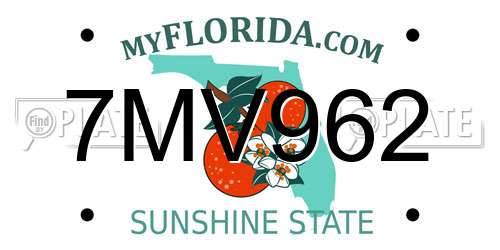7MV962 Florida License Plate