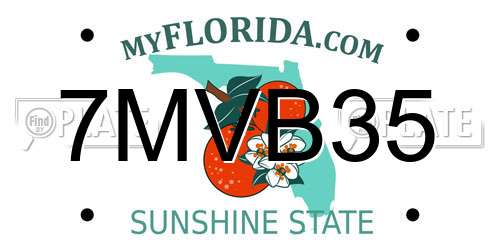 7MVB35 Florida License Plate