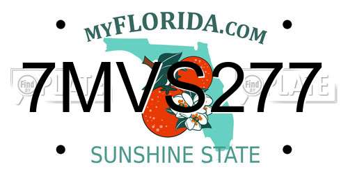 7MVS277 Florida License Plate