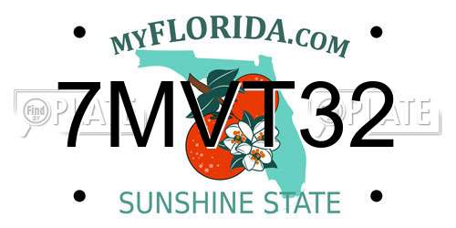 7MVT32 Florida License Plate