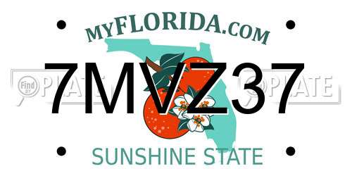 7MVZ37 Florida License Plate