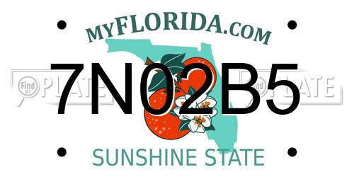 7N02B5 Florida License Plate