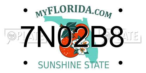 7N02B8 Florida License Plate