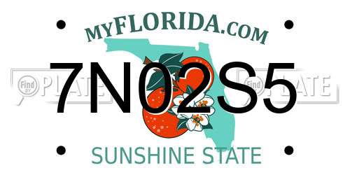 7N02S5 Florida License Plate