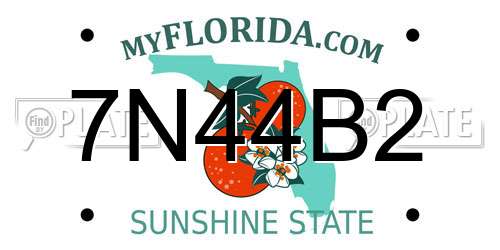 7N44B2 Florida License Plate