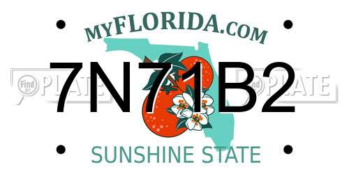 7N71B2 Florida License Plate