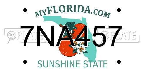 7NA457 Florida License Plate