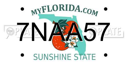 7NAA57 Florida License Plate