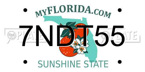 7NDT55 Florida License Plate