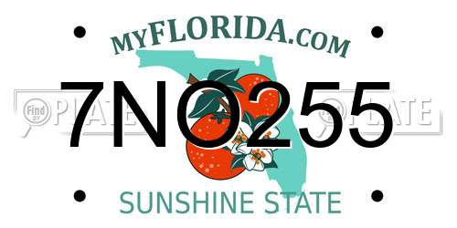 7NO255 Florida License Plate