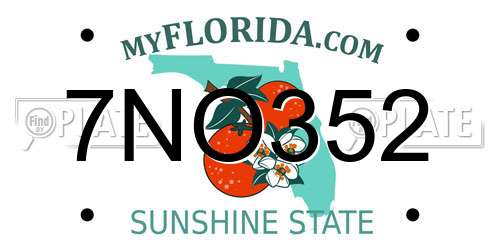 7NO352 Florida License Plate