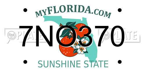 7NO370 Florida License Plate